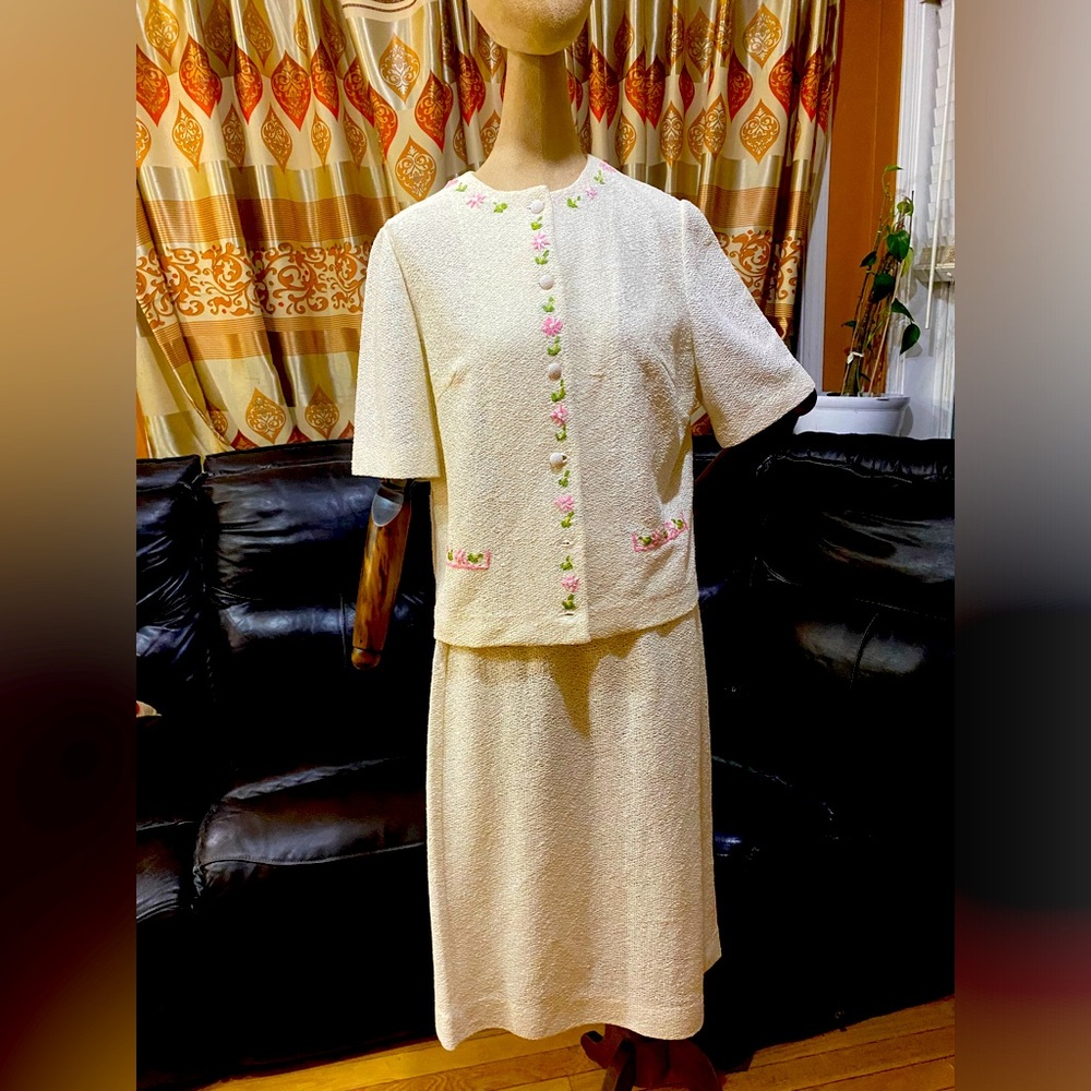 Lady Domani Medium to large cardigan and skirt set Vintage